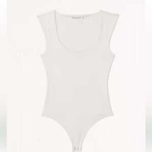 Abercrombie & Fitch Sleek Seamless Fabric‎ Cap Sleeve Bodysuit S Light Brown Nwt
